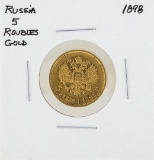 1898 Russia 5 Rubles Gold Coin