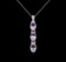 Crayola 6.60 ctw Pink Amethyst and White Sapphire Pendant W/ Chain - .925 Silve