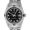 Rolex Mens Stainless Steel Diamond Lugs & Ruby Datejust Wristwatch