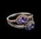 1.34 ctw Tanzanite and Diamond Ring - 14KT Two-Tone Gold