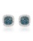 14k White Gold 0.58CTW Diamond and Blue Diamonds Earrings, (SI/H)