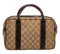 Gucci Brown Beige GG Canvas Leather Mini Suitcase Bag