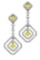 18k Two Tone Gold 2.71CTW Diamond Earrings, (VS1-VS2/G-H/Nat-yel)