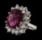 11.12 ctw Tourmaline and Diamond Ring - 14KT White Gold