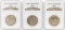 Set of (3) 1946/D/S Booker T. Washington Memorial Half Dollar Coins NGC MS65
