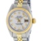Rolex Ladies 2 Tone 14K Silver Diamond 26MM Datejust Wristwatch