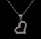 0.30 ctw Diamond Heart Pendant With Chain - 14KT White Gold