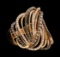 0.84 ctw White and Brown Diamond Ring - 14KT Rose Gold