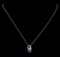 0.76 ctw Tanzanite and Diamond Pendant With Chain - 18KT White Gold