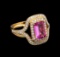 1.86 ctw Pink Sapphire and Diamond Ring - 18KT Rose Gold