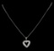 0.50 ctw Diamond Heart Pendant with Chain - 14KT White Gold