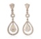 14KT White Gold 3.08 ctw Diamond Dangle Earrings