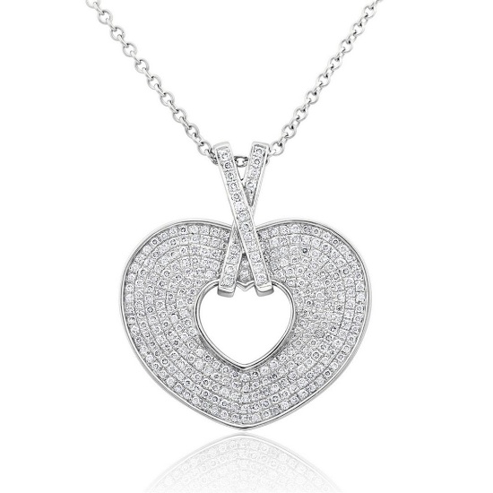 18k White Gold 1.02CTW Diamond Pendant, (I1 /H-I)