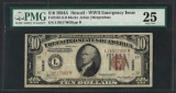 1934A $10 Hawaii Federal Reserve WWII Emergency Note Fr.2303 PMG Very Fine 25