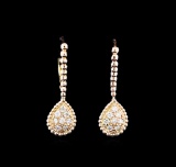 0.33 ctw Diamond Earrings - 14KT Rose Gold