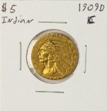 1909-D $5 Indian Head Half Eagle Gold Coin