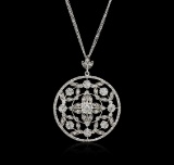 14KT White Gold 2.38 ctw Diamond Pendant With Chain