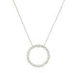 1.1 ctw Diamond Pendant With Chain - 14KT White Gold