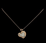 0.72 ctw Diamond Pendant With Chain - 14KT Rose Gold