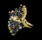 2.05 ctw Sapphire and Diamond Ring - 14KT Yellow Gold