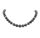 0.95 ctw Diamond and Tahitian Pearl Necklace - 14KT White Gold