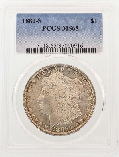 1880-S $1 Morgan Silver Dollar Coin PCGS MS65