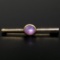 18k Yellow Gold 2.50 ctw Oval Bezel Set Pink Star Sapphire Bar Pin Brooch