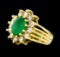 2.50 ctw Emerald and Diamond Ring - 14KT Yellow Gold