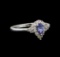 14KT White Gold 0.35 ctw Tanzanite and Diamond Ring