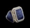 14KT White Gold 20.59 ctw Sapphire and Diamond Ring