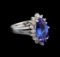 14KT White Gold 2.76 ctw Tanzanite and Diamond Ring