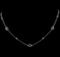 2.50 ctw Sapphire and Diamond Necklace - 18KT White Gold