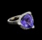 9.25 ctw Tanzanite and Diamond Ring - 14KT White Gold