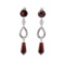 6.05 ctw Garnet and White Sapphire Earrings - 10KT White Gold