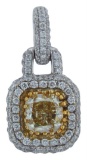 18k White Gold 1.21CTW Diamond Pendant, (VS1/G/Fancy Yellow)