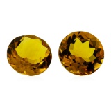 11.12 ctw.Natural Round Cut Citrine Quartz Parcel of Two