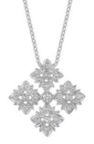 18k White Gold 0.85CTW Diamond Pendant, (SI3-I1/H-I)