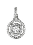 14k White Gold 0.48CTW Diamond Pendant, (I2 /SI3-I1/H-I/G-H)