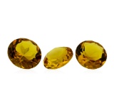 9.75 ctw.Natural Round Cut Citrine Quartz Parcel of Three