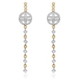 18k Two Tone Gold 1.10CTW Diamond Earrings, (SI2/H-I)