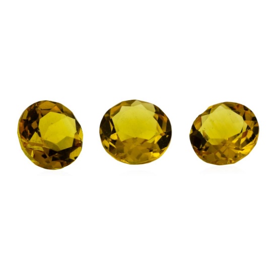 3.51 ctw.Natural Round Cut Citrine Quartz Parcel of Three