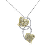 18k Two Tone Gold 0.80CTW Diamond Pendant, (SI1-SI2/G-H)