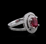 18KT White Gold 1.67 ctw Ruby and Diamond Ring