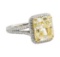 11.51 ctw Fancy Intense Yellow Diamond and White Diamond Ring - Platinum