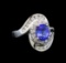 14KT White Gold 1.91 ctw Tanzanite and Diamond Ring