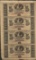 Uncut Sheet of 1800's $5 Citizens Bank of Louisiana Obsolete Notes
