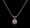 14KT Yellow Gold 0.33 ctw Diamond Pendant With Chain