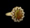 2.20 ctw Opal and Diamond Ring - 14KT Yellow Gold