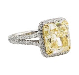 11.51 ctw Fancy Intense Yellow Diamond and White Diamond Ring - Platinum