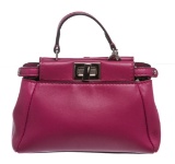 Fendi Pink Nappa Leather Peekaboo Micro Crossbody Handbag